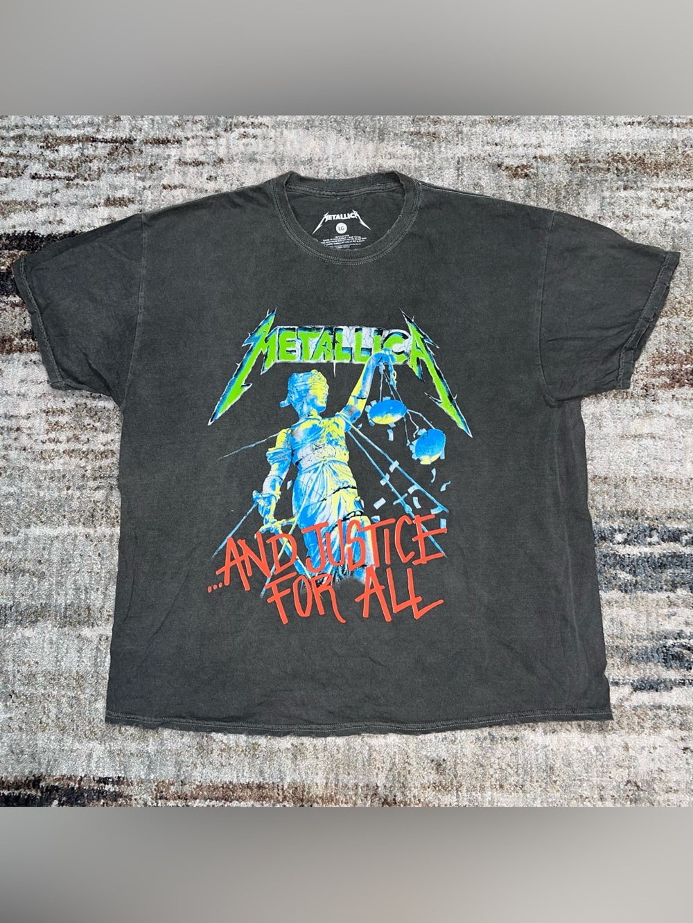 NEW METALLICA Justice For All Tee Shirt Distressed Grey
